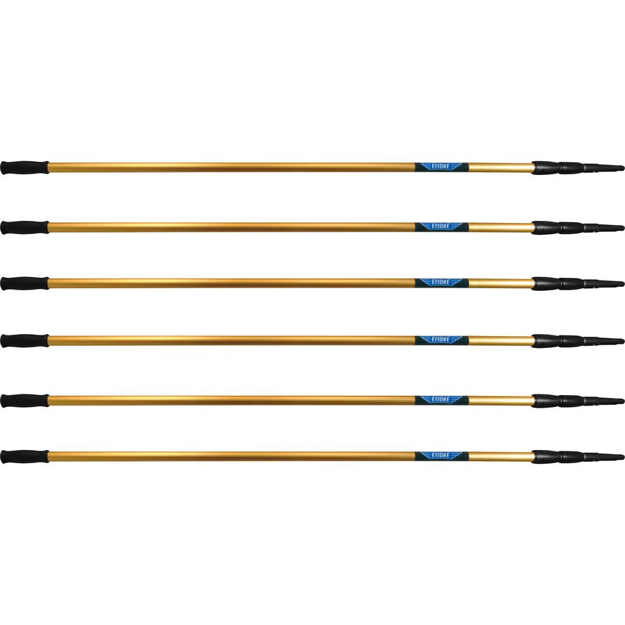 Ettore REA-C-H 3-section Extension Pole - 18 ft Length - Gold - Anodized Aluminum - 6 / Carton. Picture 4