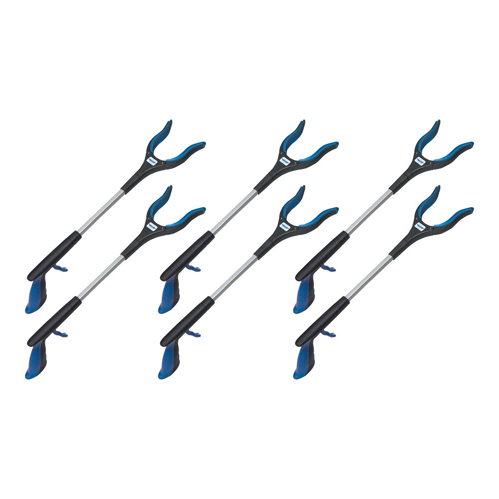 Ettore Grip 'n Grab Multipurpose Pickup Tool - 16" Reach - Lightweight, Rust Proof, Articulating Head, Comfortable Handle - Aluminum, Plastic, Rubber - Blue - 6 / Carton. Picture 4