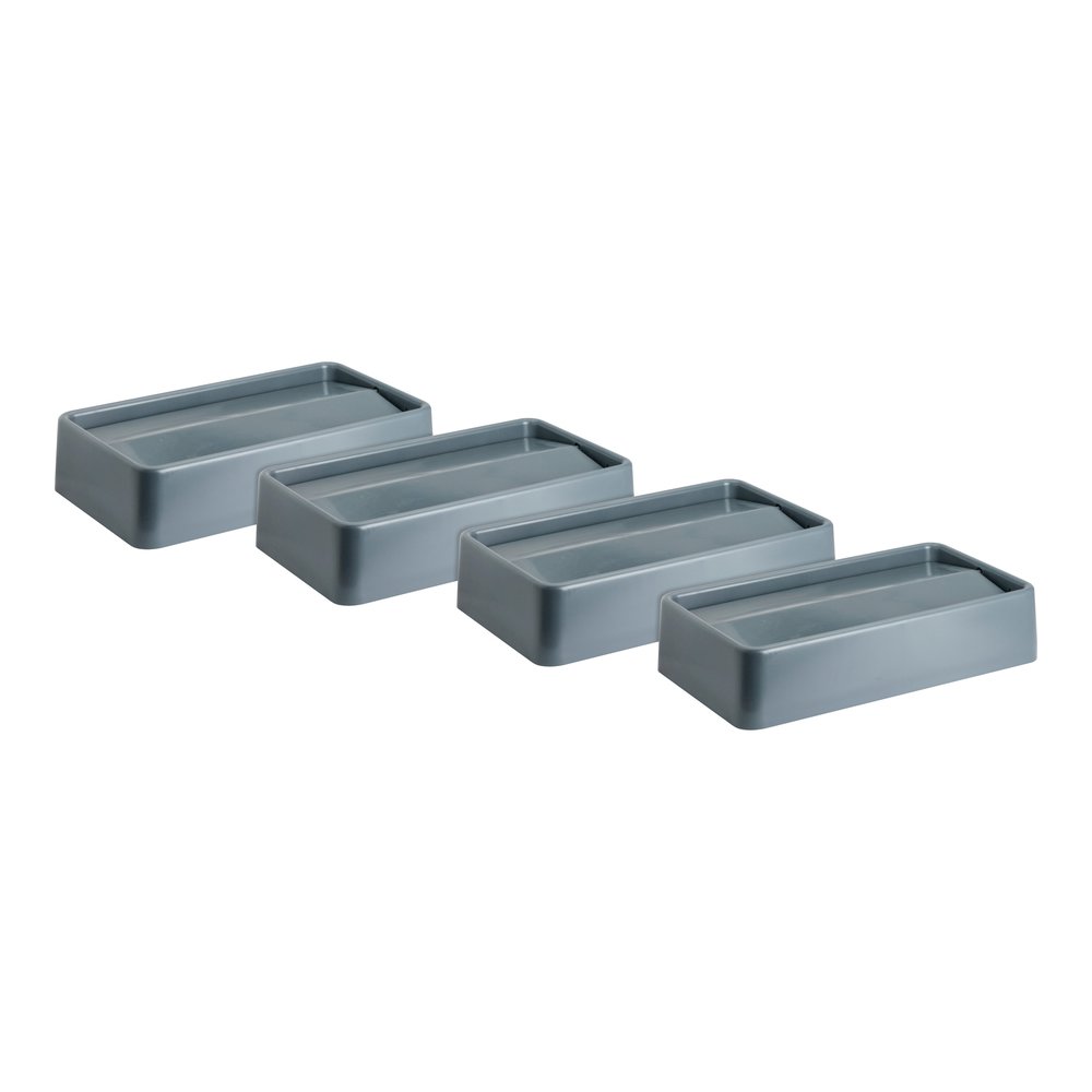 Genuine Joe Space-saving Container Swing Lid - Rectangular - Gray - 4 / Carton. Picture 8