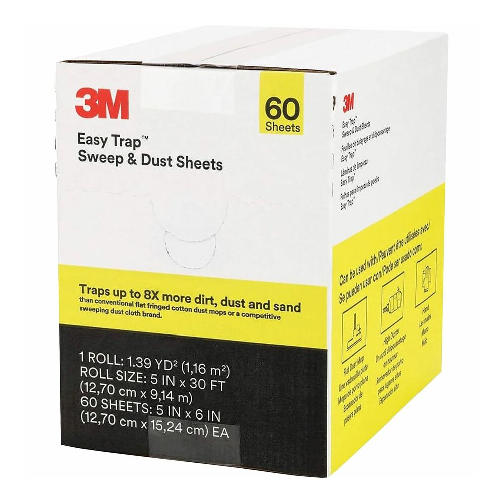 3M Easy Trap Duster - 5" Width x 6" Depth - Perforated, Disposable, Launderable, Disposable - White - 60/Box - 8 / Carton. Picture 6