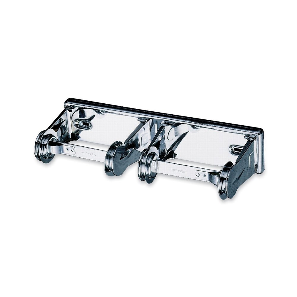 San Jamar 2-Roll Locking Bath Tissue Dispensers - Roll Dispenser - 2 x Roll - 2.8" Height x 12.4" Width x 4.5" Depth - Chrome - Anti-theft, Lockable - 12 / Carton. Picture 2