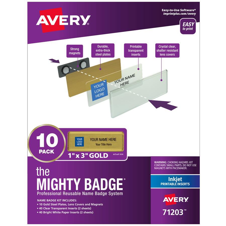 The Mighty Badge&reg; by Avery&reg; Reusable Magnetic Professional Name Badge Kits - 10 / Pack. Picture 3