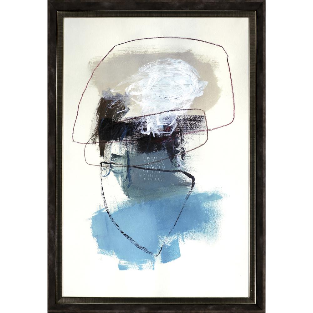 Lorell In The Middle II Framed Abstract Art - 27.50" x 39.50" Frame Size - Aqua - 1 Each. Picture 2