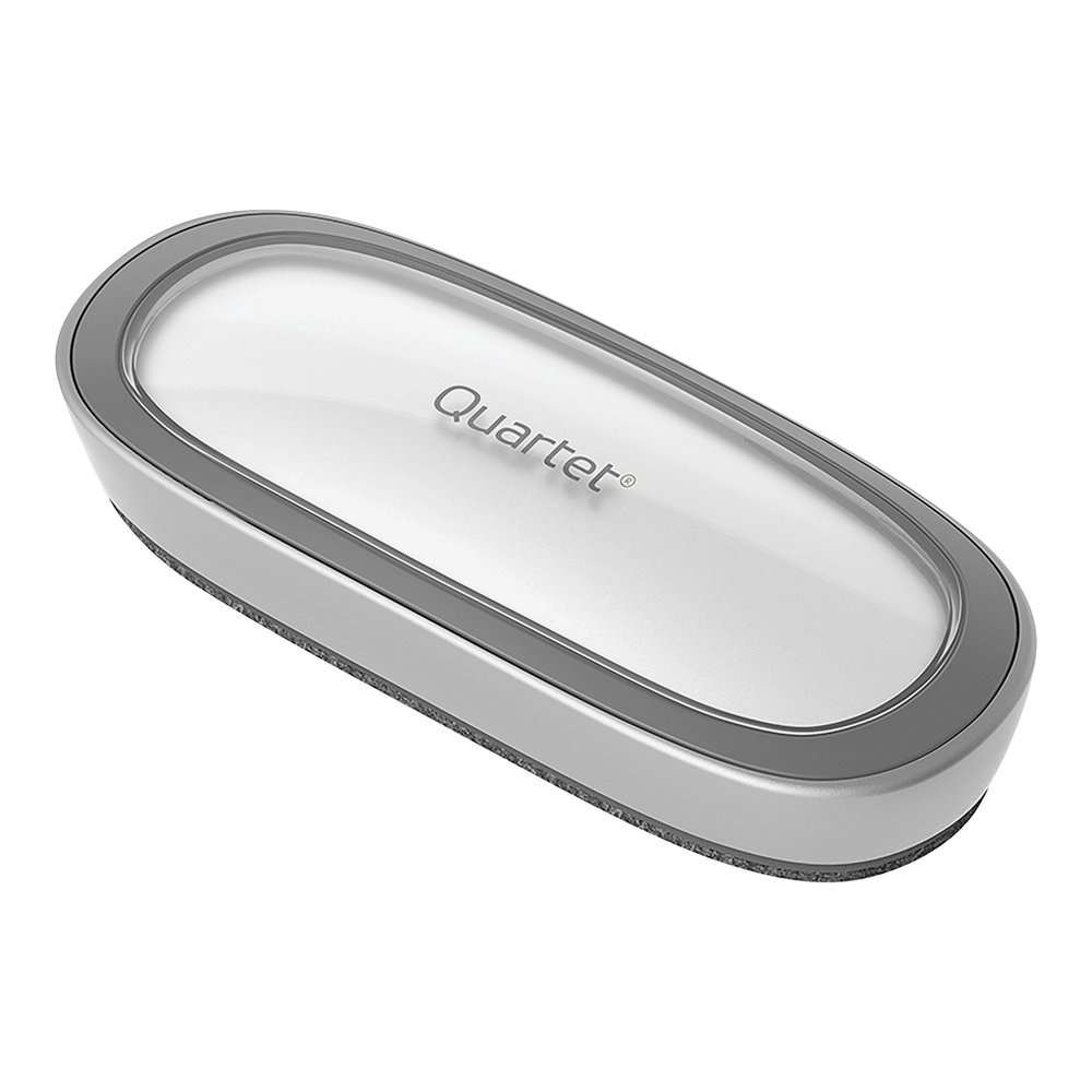 Quartet Dry-Erase Board Eraser - 2.38" Width x 6" Length - Used as Stain Remover, Dust Remover - Dustless, Magnetic - Silver - Foam, Felt - 1 Each. Picture 3