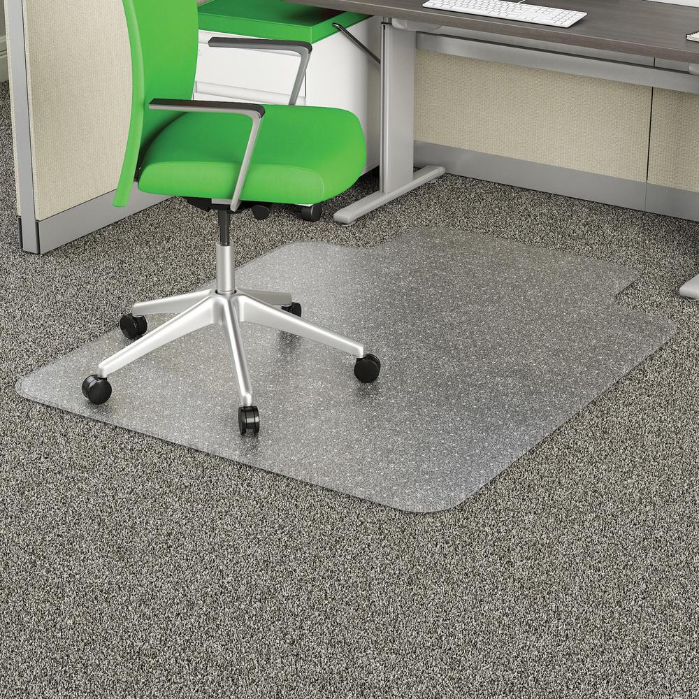 Deflecto EconoMat Chair Mat - Commercial, Carpet, Office - 53" Length x 45" Width x 0.100" Thickness - Clear - 1 Each. Picture 3