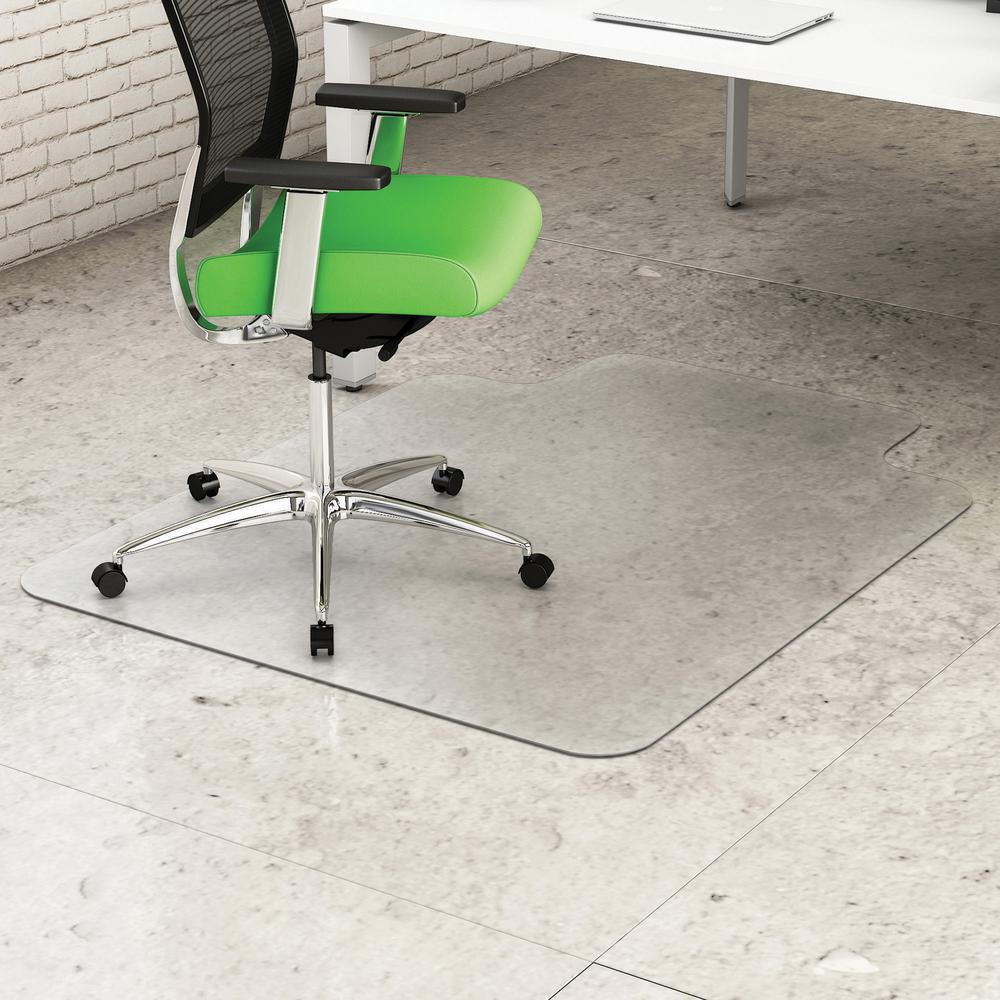 Deflecto Earth Source Hard Floor Chair Mat - Hard Floor - 53" Length x 45" Width x 0.100" Thickness - Lip Size 12" Length x 25" Width - Clear - 1 Each. Picture 3