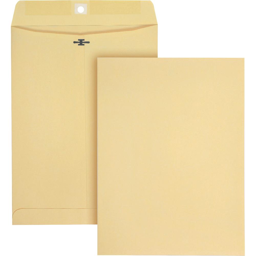 Quality Park 9 x 12 Heavy-duty Clasp Envelopes - Clasp - #90 - 9" Width x 12" Length - Clasp/Gummed Flap - 100 / Box. Picture 2
