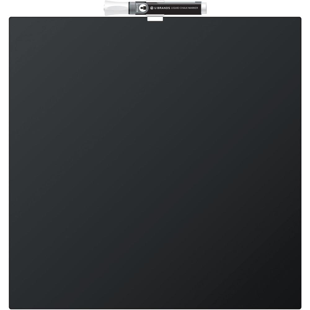 U Brands Magnetic Chalkboard - 14.67" Height x 14" Width - Black Painted Steel Surface - Square - Horizontal - 1 Each. Picture 2