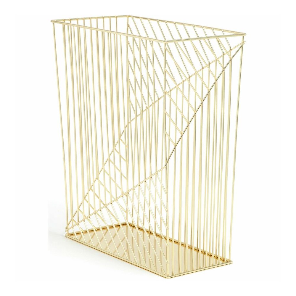 U Brands Vena Waste Basket - Sturdy, Lightweight - 6.1" Height x 12.2" Width - Metal Wire - Gold - 1 Each. Picture 6
