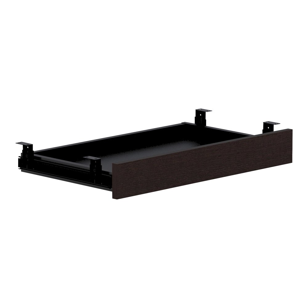 Lorell Universal Center Drawer - 5.1" Height x 16.7" Width x 28.4" Length - Finish: Espresso - Durable, Adjustable Drawer Glide - For Desk - 1 Each. Picture 8