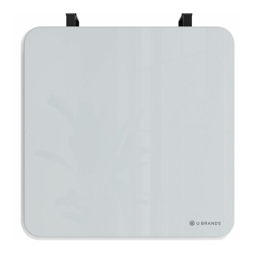 U Brands Magnetic Cubicle/Wall Glass Dry-Erase Board - 12" (1 ft) Width x 12" (1 ft) Height - Frosted White Tempered Glass Surface - Square - Horizontal - Magnetic - Frameless - 1 Each. Picture 5