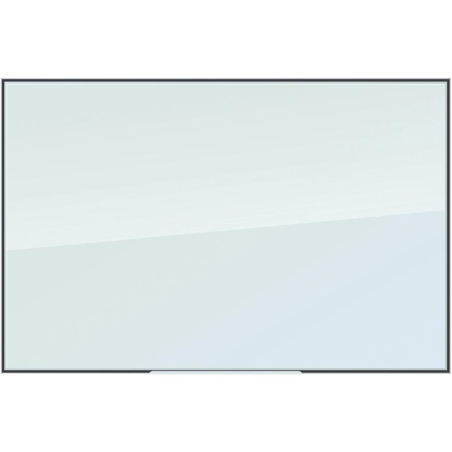 U Brands Glass Non-Magnetic Dry-Erase Board - 36" (3 ft) Width x 24" (2 ft) Height - Frosted White Tempered Glass Surface - White Aluminum Frame - Rectangle - Horizontal/Vertical - 1 Each. Picture 2