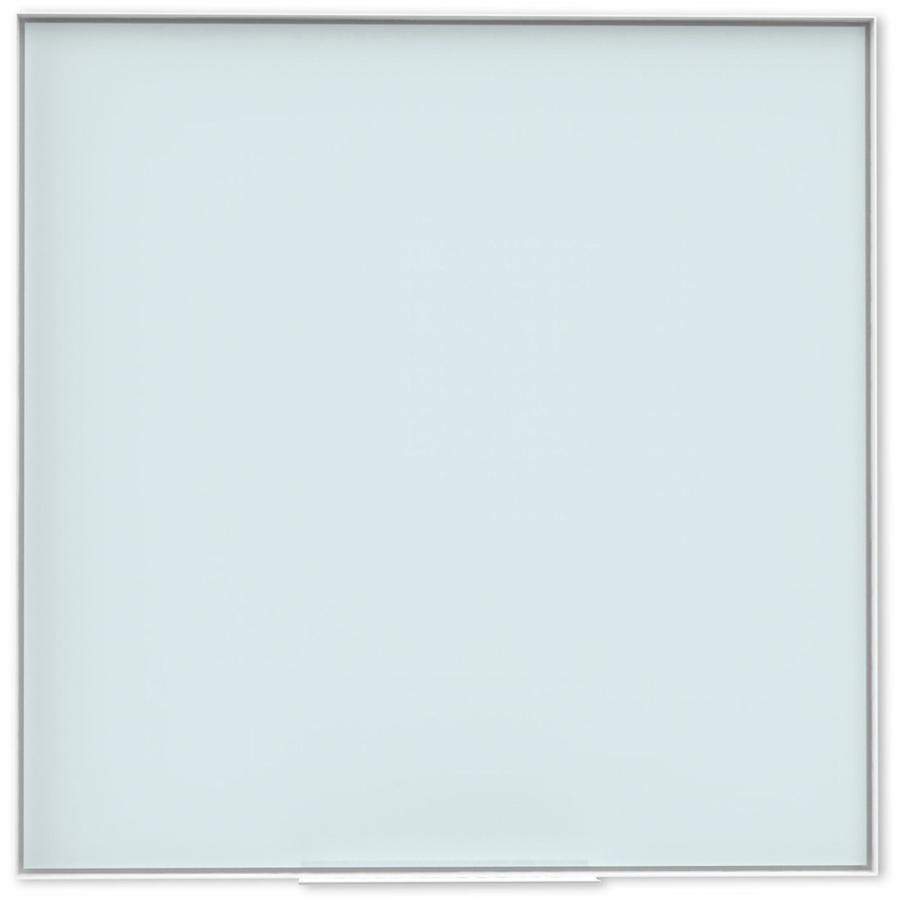 U Brands Glass Non-Magnetic Dry-Erase Board - 36" (3 ft) Width x 36" (3 ft) Height - Frosted White Tempered Glass Surface - White Aluminum Frame - Square - Horizontal/Vertical - 1 Each. Picture 3