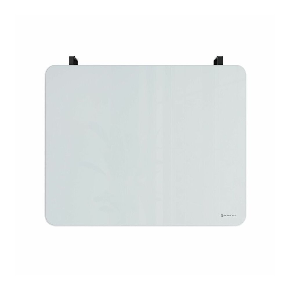 U Brands Magnetic Cubicle/Wall Glass Frameless Dry-Erase Board - 20" (1.7 ft) Width x 16" (1.3 ft) Height - Frosted White Tempered Glass Surface - Rectangle - Horizontal - Magnetic - 1 Each. Picture 6