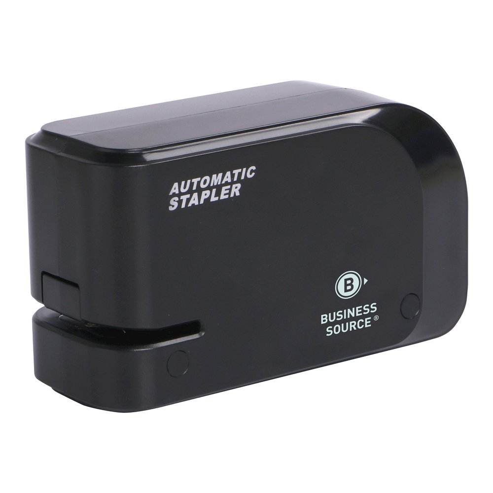 Business Source Electric Stapler - Staples Upto 20 Sheet - Holds Upto 105 Staple - Half Strip - Staple Size: 24, 26/0.24" , 0.24" - 2 x AA - Black - 1 Each. Picture 7