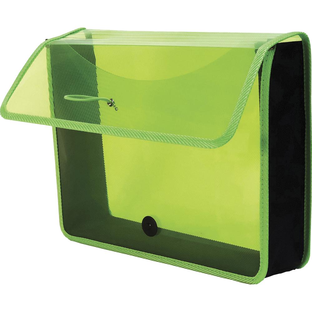 Lion EXPAND-N-FILE Letter File Wallet - 8 1/2" x 11" - 3" Expansion - Transparent Green - 1 Each. Picture 3