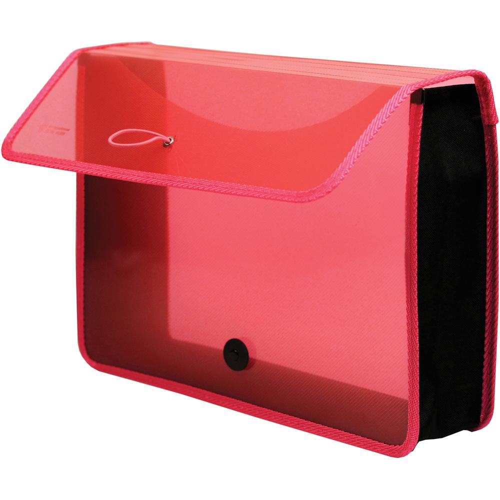 Lion EXPAND-N-FILE Letter File Wallet - 8 1/2" x 11" - 3" Expansion - Transparent Pink - 1 Each. Picture 3