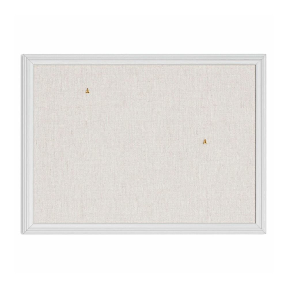 U Brands Linen Bulletin Board - 17" Board Height x 23" Board Width - Tan Cork Surface - Self-healing, Durable, Mounting System - White Wood Frame - 1 Each. Picture 6