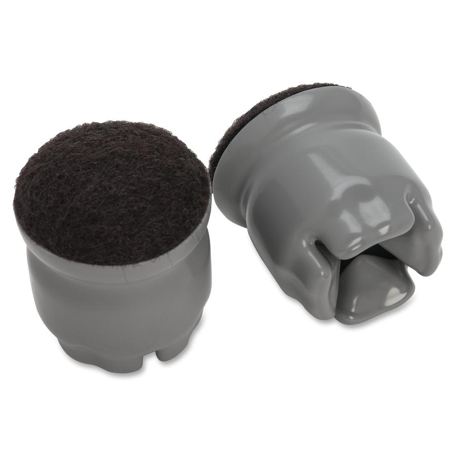 Lorell 1-3/8" Round Leg Slip-on Floor Savers - Gray - Vinyl - 100/Box. Picture 7
