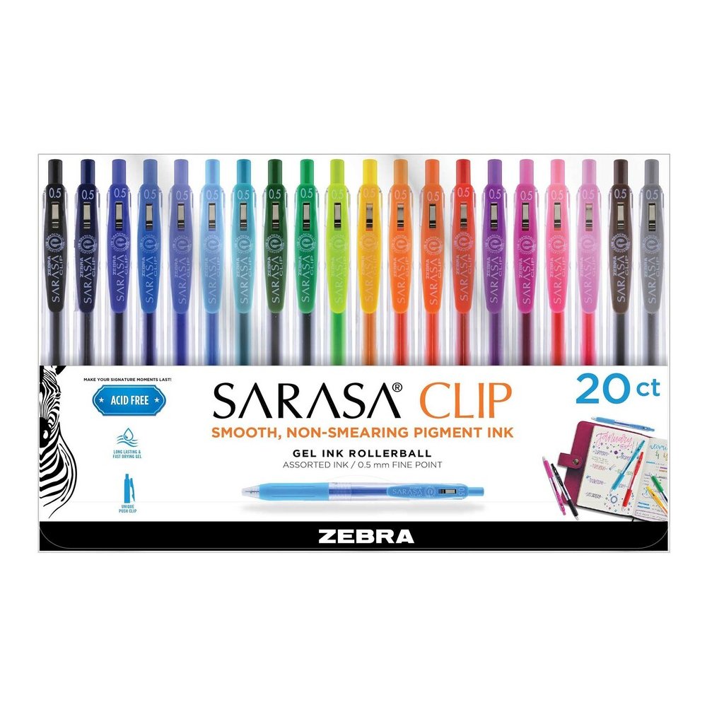 Zebra Pen SARASA Clip Retractable Gel Pen - Retractable - Water Based - 20 / Pack. Picture 4