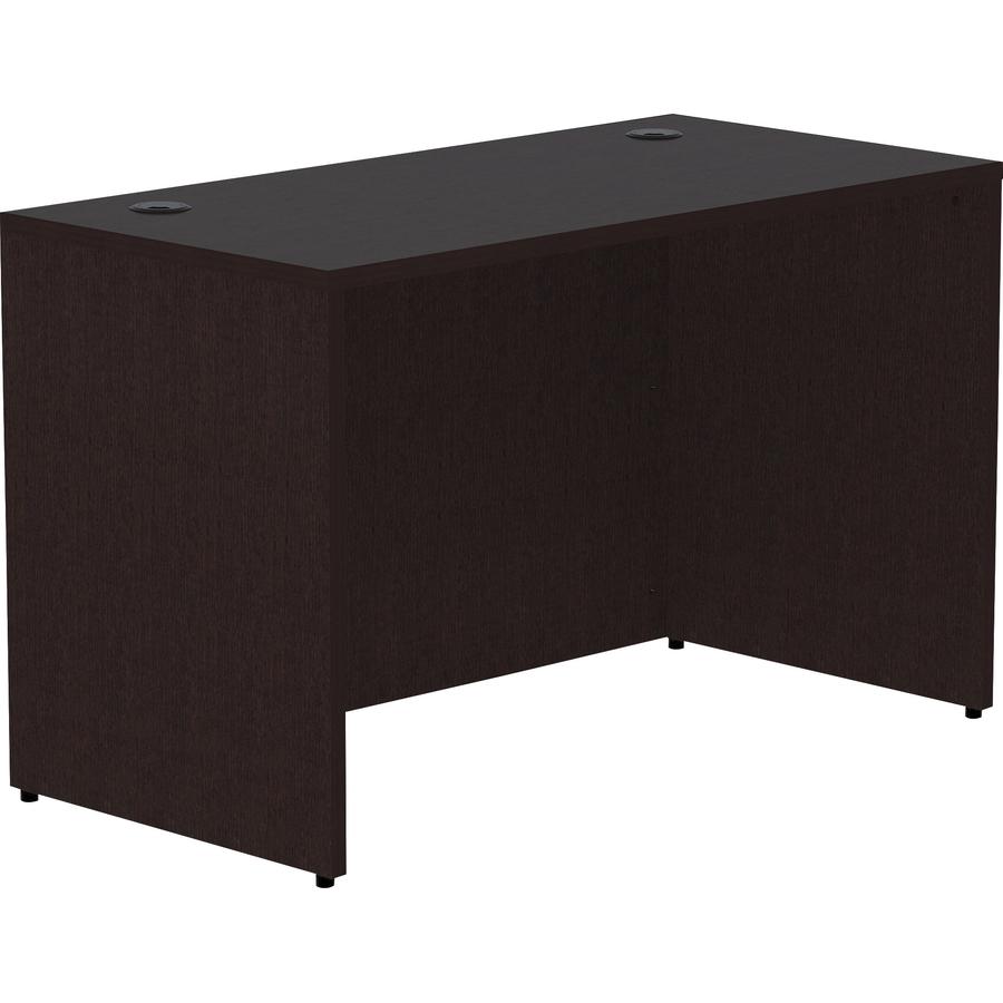 Lorell Essentials Series Rectangular Desk Shell - 29.5" Height x 48" Width x 24" Depth Desk Shell, 1" Thickness - Finish: Espresso - 1 Each. Picture 3