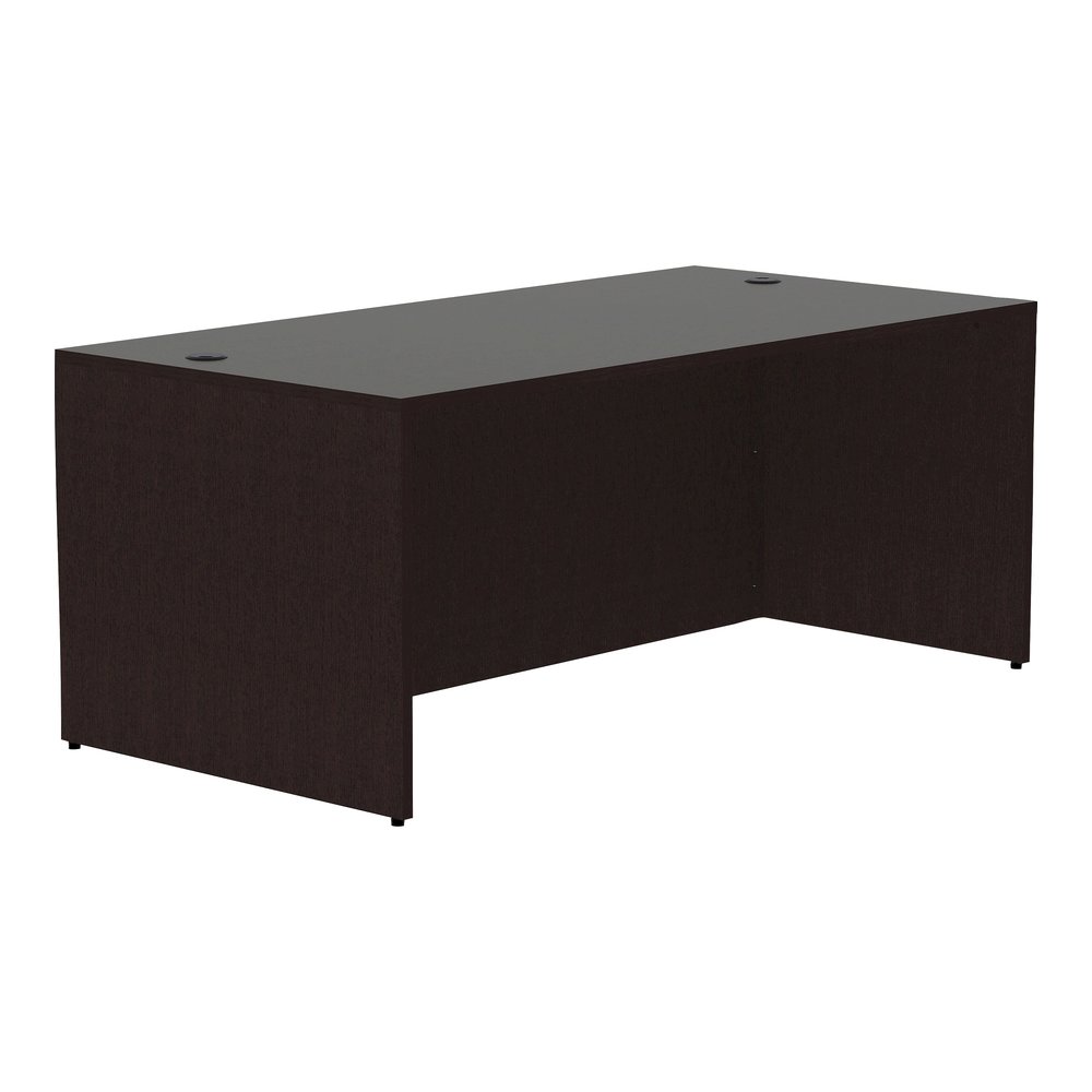 Lorell Essentials Series Rectangular Desk Shell - 48" x 30"29.5" Desk Shell, 1" Top - Finish: Espresso. Picture 3