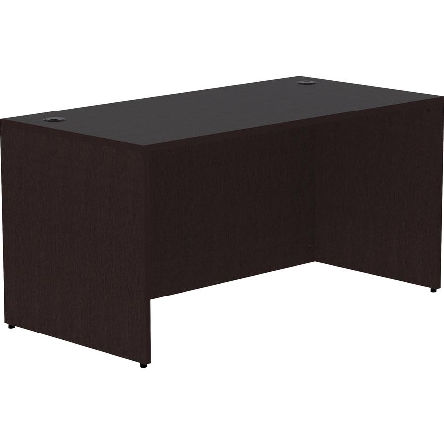 Lorell Essentials Series Rectangular Desk Shell - Rectangle - 29.5" Height x 60" Width x 30" Depth Desk Shell, 1" Thickness Top - Finish: Espresso - 1 Each. Picture 9