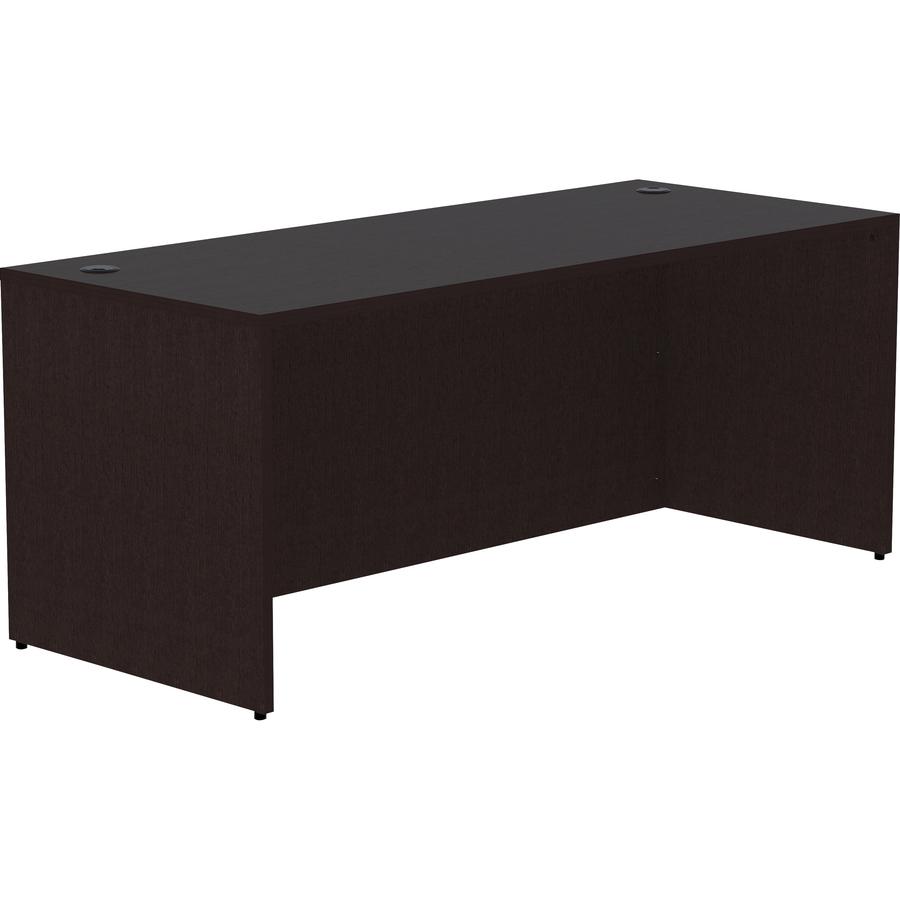 Lorell Essentials Series Rectangular Desk Shell - 29.5" Height x 70.9" Width x 29.5" Depth Desk Shell, 70.9" Width x 29.5" Depth x 1" Thickness - Finish: Espresso - 1 Each. Picture 5