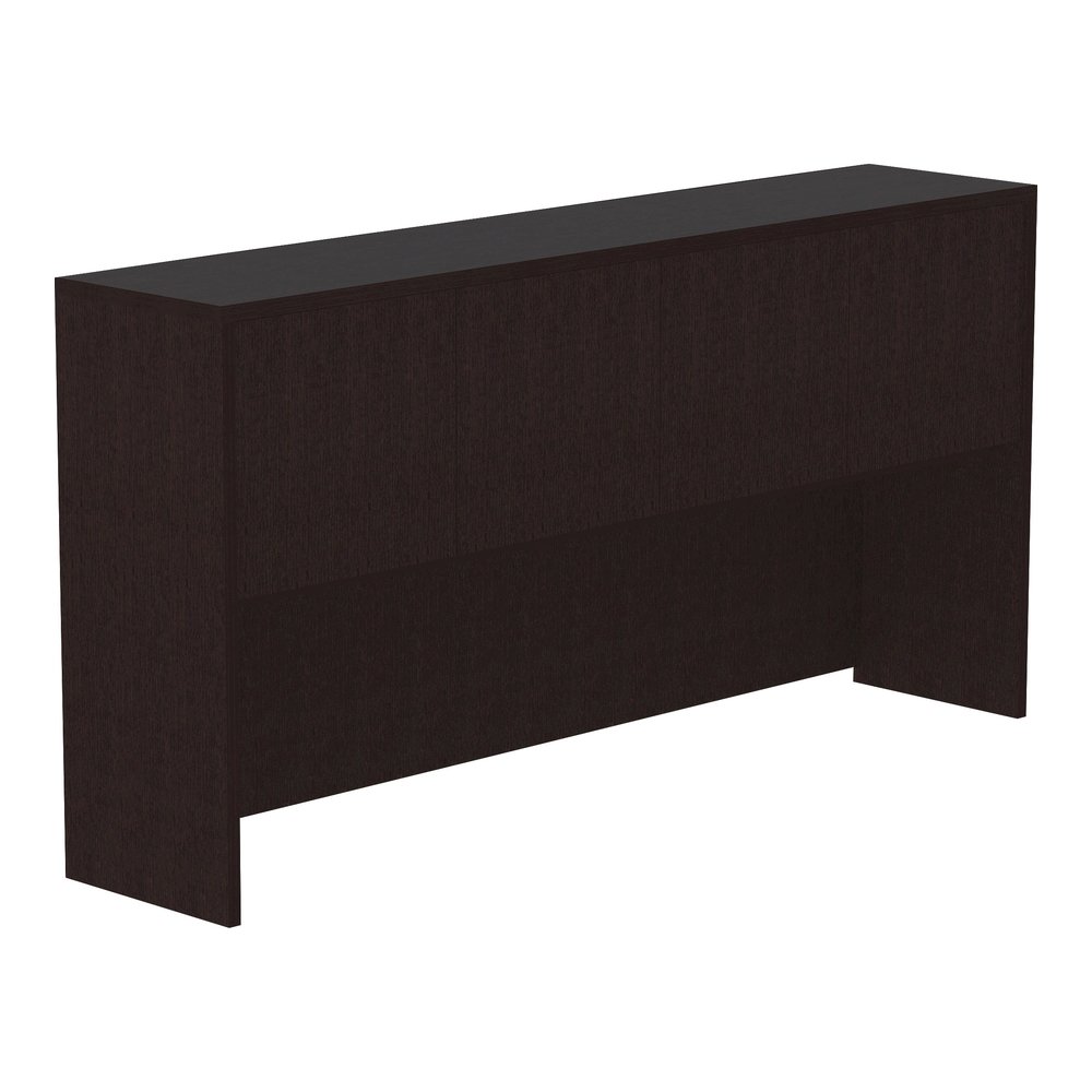 Lorell Essentials Series Stack-on Hutch - 36" Height x 70.9" Width x 14.8" Depth Hutch - 4 Door(s) - Finish: Espresso - Grommet, Durable, Laminated, Cam Lock, Cord Management - 1 Each. Picture 8