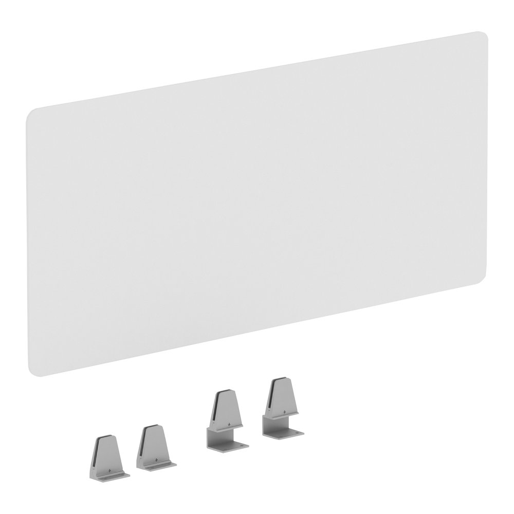 Lorell Relevance Series Modesty/Privacy Panel - x 36" Width x 15.7" Depth - T-mold Edge - Material: Acrylic - Finish: Clear - Modesty Panel, Locking Casters - For Education, Classroom, Office - 1 Each. Picture 6