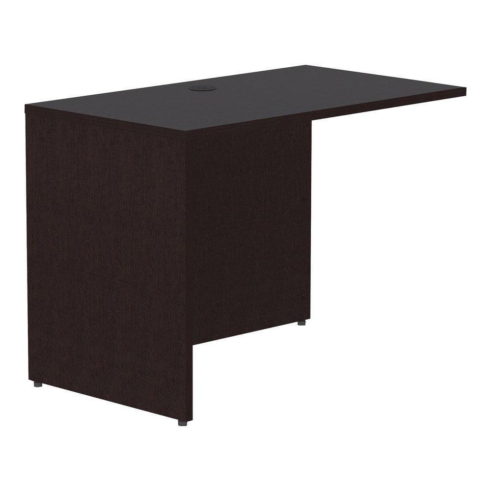 Lorell Essentials Series Return Shell - 29.5" Height x 42" Width x 24" Depth Return Shell, 1" Thickness Top - Finish: Espresso - Grommet, Adjustable Feet, Durable, Laminated, Cam Lock, Cord Management. Picture 6