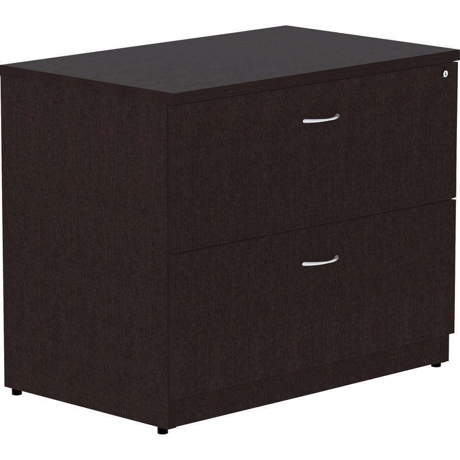 Lorell Essentials Series Lateral File - 1" Top, 0.1" Edge, 36" x 22"29.5" Lateral File - 2 x File Drawer(s) - Material: Laminate - Finish: Espresso. Picture 11