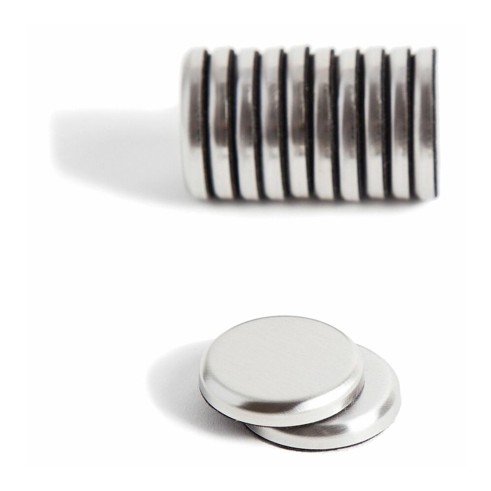 U Brands High Energy Magnets - 1.3" Diameter - Round - Durable - 1 Pack - Brushed Metal. Picture 5