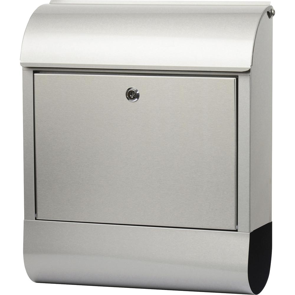 Tatco Indoor/Outdoor Stainless Steel Mailbox - Stainless Steel - Silver - For Indoor, Outdoor, Mail, Magazine, Newspaper - 1 Each. Picture 2