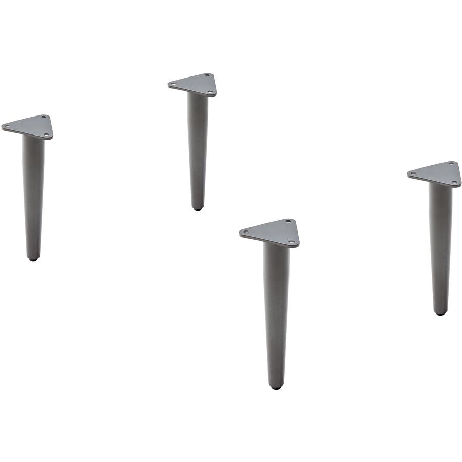 Lorell Contemporary Reception Collection Single Metal Bases - 1.5" Height x 4.5" Width x 9.8" Depth - Material: Metal - Finish: Gray - For Meeting - 1 Set. Picture 4