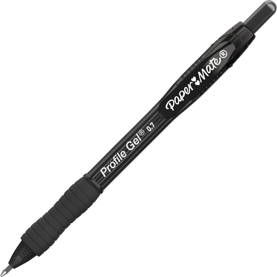 Paper Mate Profile Gel 0.7mm Retractable Pen - 0.7 mm Pen Point Size - Retractable - Black - 36 / Box. Picture 2