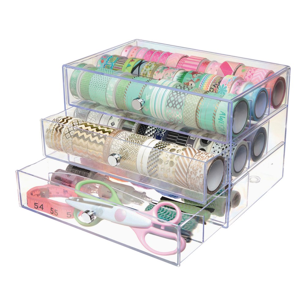 Deflecto 3-Drawer Storage Organizer - 3 Drawer(s) - 7" Height x 10" Width x 6.80" Depth - Clear - 1 Each. Picture 4