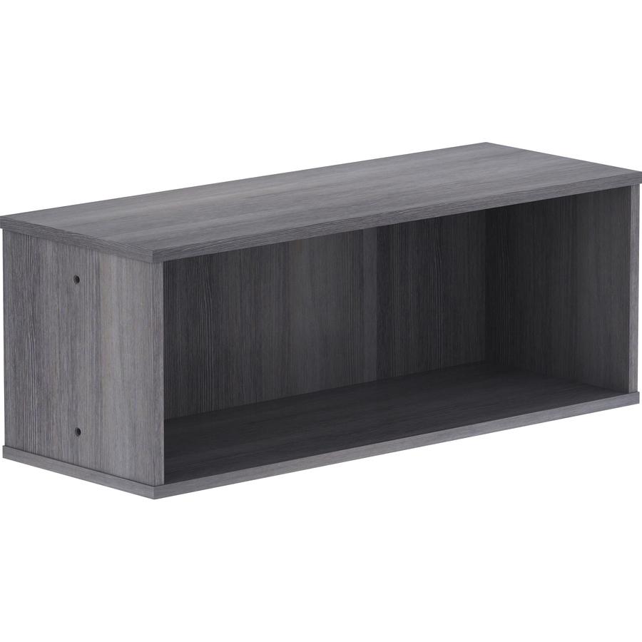Lorell Panel System Open Storage Cabinet - 12.07" Height x 32.50" Width x 11.75" Depth - Charcoal - Laminate - 1 Each. Picture 9