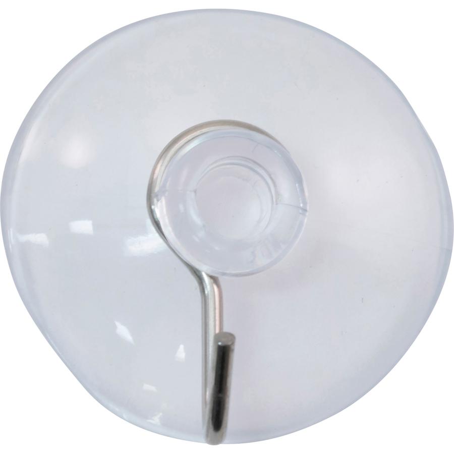Advantus Metal Hook Suction Cup - 1" Height x 1.6" Width - for Glass, Tile, Metal, Kitchen, Classroom, Office - Metal - Clear - 25 / Box. Picture 3