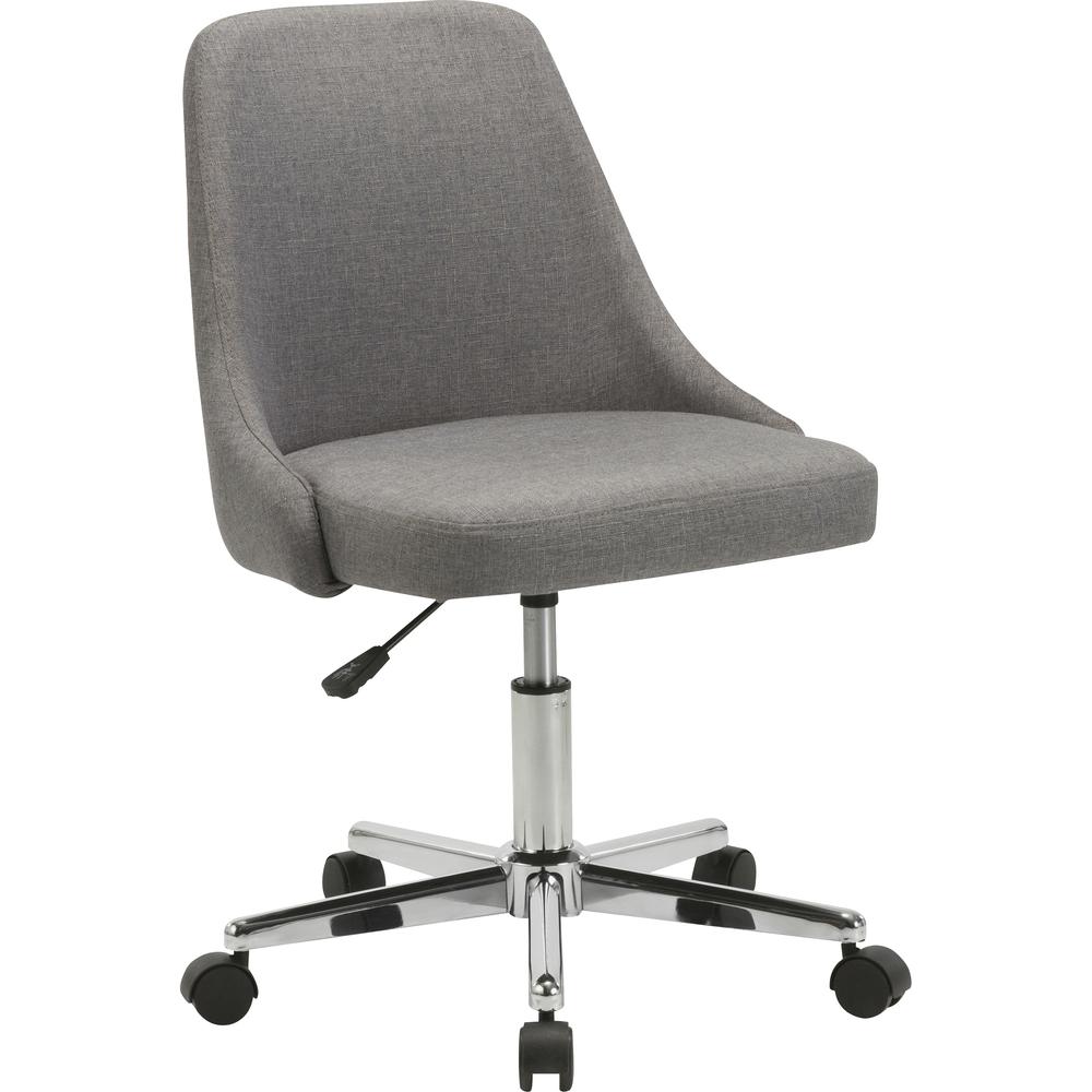 Lorell Resimercial Low-back Task Chair with Arms - 22.5" x 24.4"31.5" - Material: Fabric - Finish: Gray. Picture 8