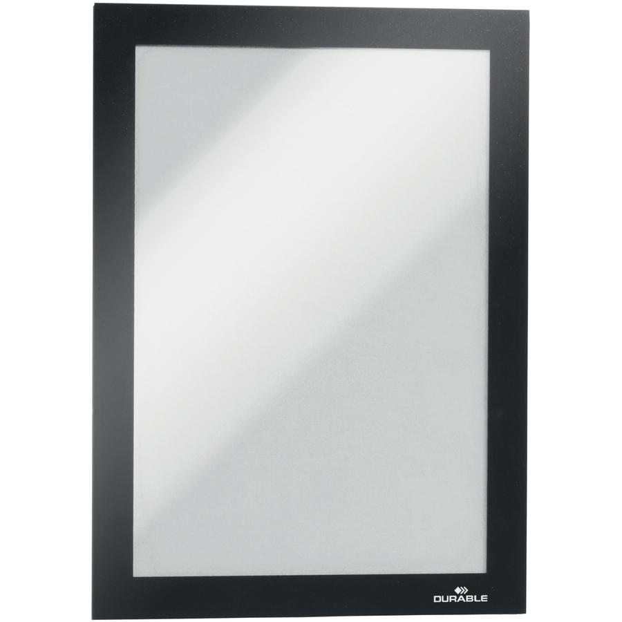 DURABLE DURAFRAME Magnetic Frame - 5.50" Holding Width x 8.50" Holding Height - Magnetic, Sturdy, Four Sided, Anti-glare - Document, Whiteboard, Office - Plastic - Black - 2 / Pack. Picture 7