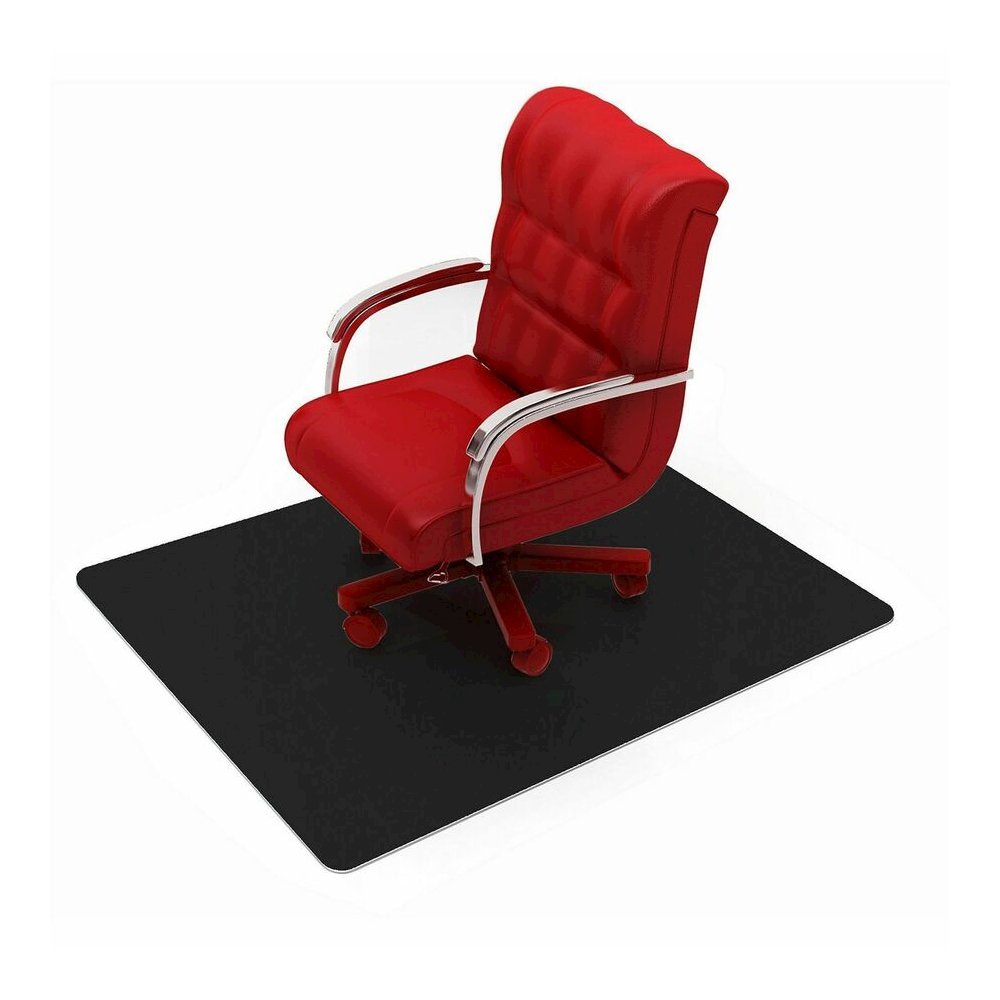 Floortex Cleartex Advantagemat Black Hard Floor PVC Rectangular Chair Mat - Hard Floor - 60" Length x 48" Width x 0.080" Depth x 0.080" Thickness - Rectangular - Classic - Polyvinyl Chloride (PVC) - B. Picture 2