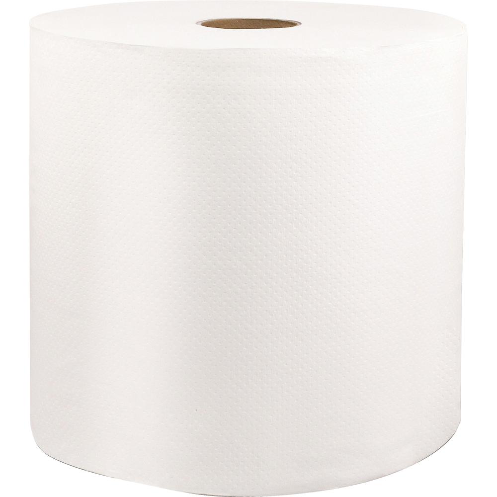 Livi VPG Select 46528 Hard Wound Roll Towel - 1 Ply - 8" Width x 1000 ft Length - 1 45/64" Core - Embossed - White - Fiber - 6 / Carton. Picture 2