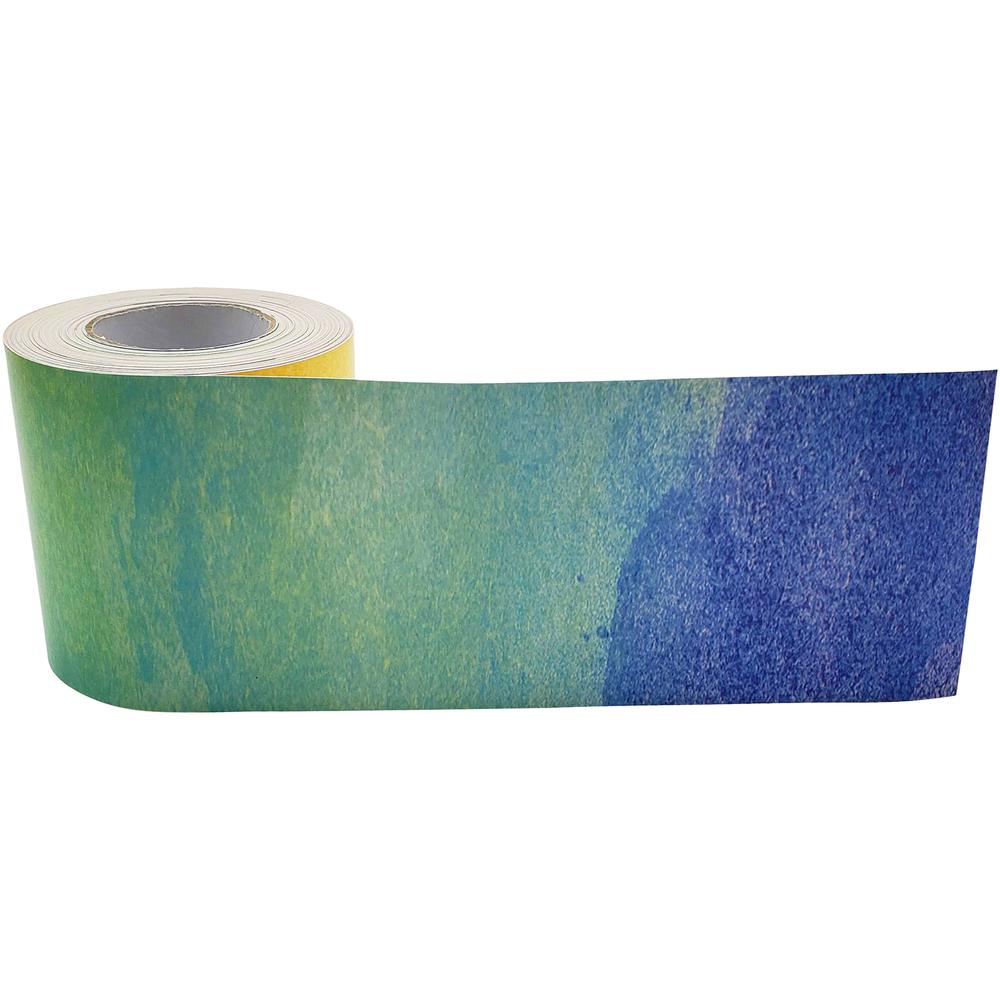 Teacher Created Resources Straight Rolled Border Trim - Watercolor - Sturdy, Durable - 3" Width x 600" Length - Multicolor - 1 Roll. Picture 2