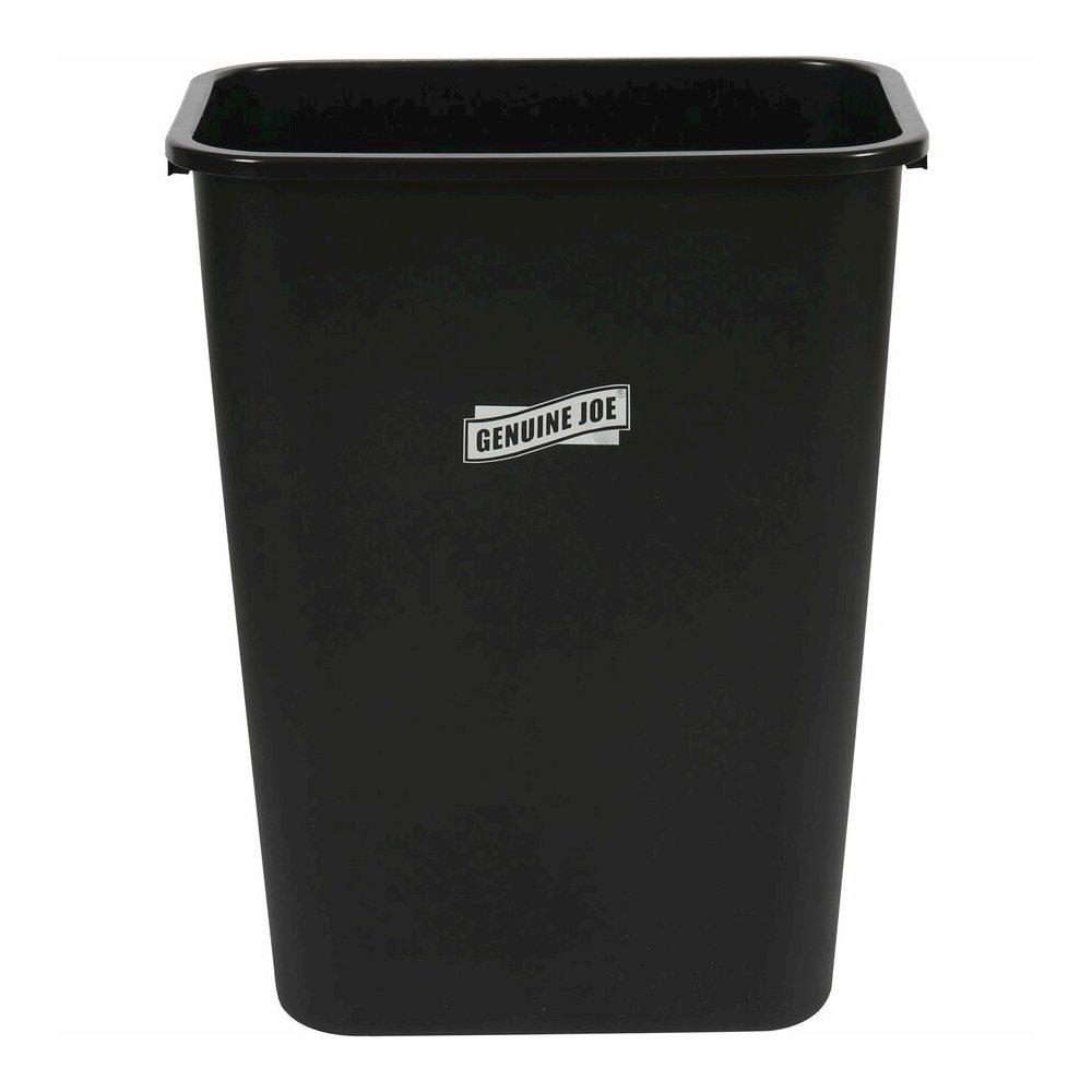 Genuine Joe 41-Quart Wastebasket - 10.25 gal Capacity - Durable, Sturdy, Dent Resistant, Chip Resistant, Rust Resistant, Long Lasting - 19.9" Height x 9.4" Width x 15.2" Depth - Polyethylene - Black -. Picture 5