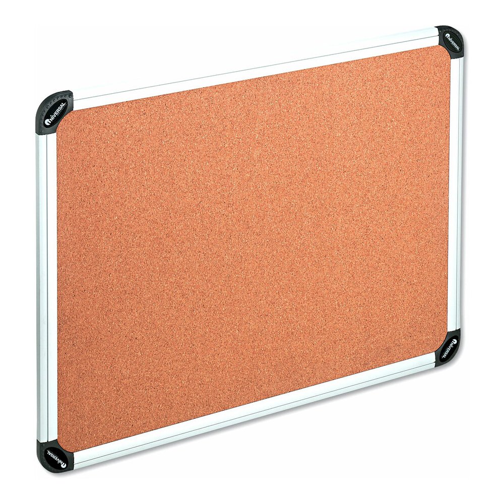 Universal Bulletin Board - 36" Board Height x 48" Board Width - Tan Cork Surface - Self-healing - Satin Aluminum Frame - 1 Each. Picture 2