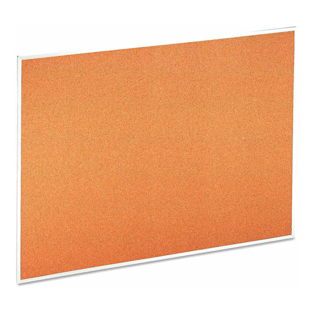 Universal Bulletin Board - 36" Board Height x 48" Board Width x 1" Board Depth - Tan Cork Surface - Resilient, Self-healing - Satin Aluminum Frame - 1 Each. Picture 2