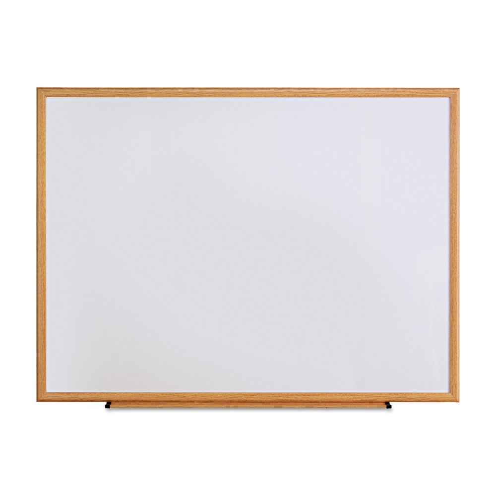 Universal Dry Erase Board - 48" (4 ft) Width x 36" (3 ft) Height - White Melamine Surface - Oak Medium Density Fiber (MDF) Frame - 1 Each. Picture 2
