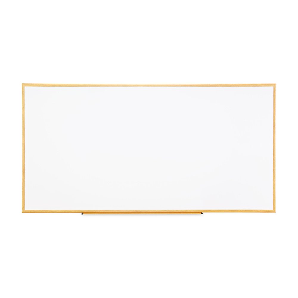 Universal Dry Erase Board - 96" (8 ft) Width x 48" (4 ft) Height - White Melamine Surface - Oak Medium Density Fiber (MDF) Frame - 1 Each. Picture 2