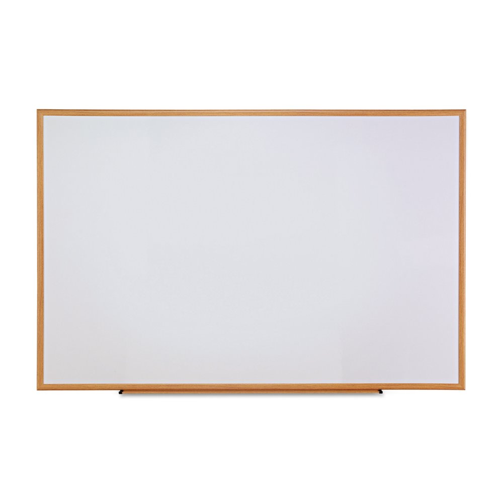 Universal Dry Erase Board - 72" (6 ft) Width x 48" (4 ft) Height - White Melamine Surface - Oak Medium Density Fiber (MDF) Frame - 1 Each. Picture 2